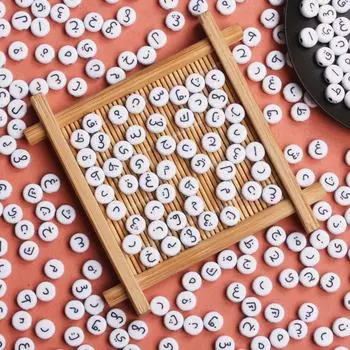 100 шт 6,5 мм аксессуары бусины ювелирные изделия акриловые арабские DIY круглые браслеты ручной работы ожерелья модные подарки White Multicolor