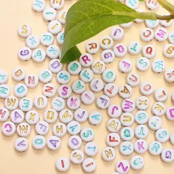 100 шт 6,5 мм круглые буквы из бисера акриловые браслеты ожерелья ювелирные изделия принадлежности