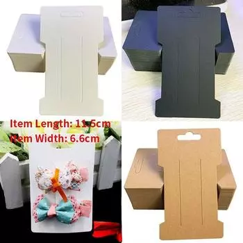 100 шт. 6,6x11,5 см заколки для волос, демонстрационная карта для ювелирных изделий, пустая карточка из крафт-бумаги, заколка для волос, ценник, шпилька, упаковка, картонный держатель ZPG 6.6cmX11.5CMX100PCS белый