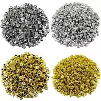 100 шт. 6/7 мм оптовая продажа кулон DIY для квадратного ожерелья браслет свободные бусины изготовление ювелирных изделий буквенный блок плоские бусины аксессуары Flat beads