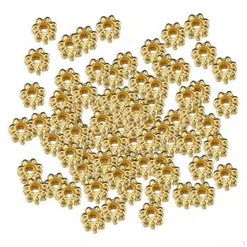 100 шт. 6 мм бусины-прокладки для ювелирных изделий, бусины-проставки, подвески в виде цветов для браслета «сделай сам» Silver