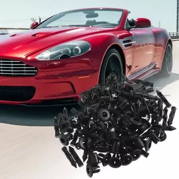 100 шт. 6 мм пластиковые заклепки крепежные винты автомобильный бампер крыло черные заклепки автомобильные крепежные зажимы универсальные автомобильные фиксаторы крыла