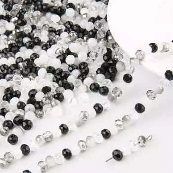 100 шт. 6x4 мм австрийские граненые круглые круглые свободные проставки подвески хрустальные стеклянные бусины для изготовления ювелирных изделий чёрный
