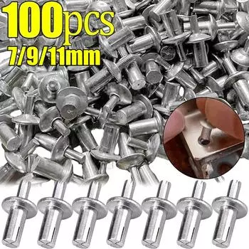 100 шт. 7/9/11 мм заклепки молоток привод сплава расширительные гвозди головка ударный нарезной расширительные винты крепежи инструмент для фиксации оборудования 10pcs 7mm