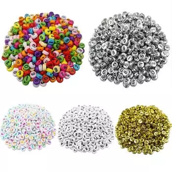 100 шт. 7 мм акрил для изготовления ювелирных изделий смешанного количества DIY свободные бусины оптовая продажа ожерелье браслет кулон черный белый