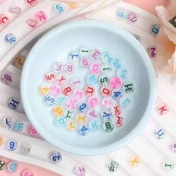 100 шт 7 мм акриловые бусины смешанные буквы круглые для изготовления ювелирных изделий свободные бусины алфавита сделай сам браслет ожерелье ручной работы прозрачный