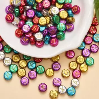 100 шт 7 мм круглые акриловые буквы алфавита цифры цифровые кубические разделительные бусины для изготовления ювелирных изделий своими руками ожерелье браслет