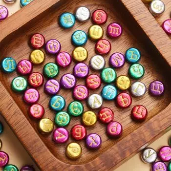 100 шт 7 мм круглые буквы цифровые кубические разделительные бусины акриловые буквы цифры бусины для изготовления ювелирных изделий своими руками ожерелье браслет аксессуар ручной работы