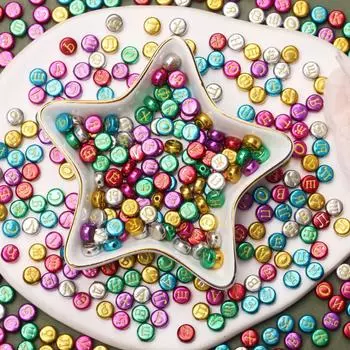 100 шт 7 мм круглые бусины с буквами кубические разделители акриловые алфавитные цифровые бусины для изготовления ювелирных изделий своими руками ожерелье браслет аксессуары