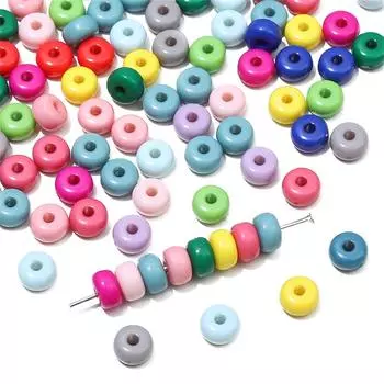 100 шт. 7x4 мм акриловые бусины плоские круглые космические бусины для ожерелья, браслета «сделай сам», изготовление ювелирных изделий белый