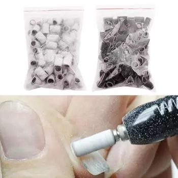 100 шт. 80/120/180/240 шлифовальных лент для маникюрного фрезера с мелкой зернистостью шлифовальные ленты для маникюрного фрезера шлифовальные насадки для маникюра 120 белый