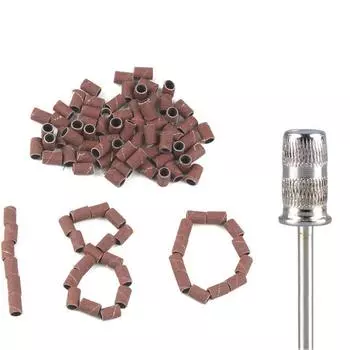 100 шт. 80 /120 /180 для дизайна ногтей шлифовальные ленты инструмент для снятия гель-лака аксессуар для электрической машины для ногтей сверла для ногтей коричневый