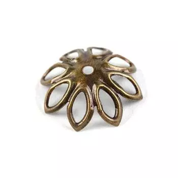 100 шт. 8-лепестковая бусина лотоса шляпа полый цветок разделитель свободные подвески бусина колпачок ювелирные изделия