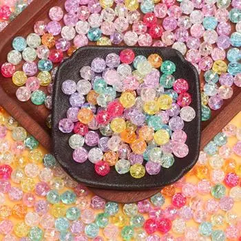 100 шт. 8 мм акриловые двухсторонние маленькие розовые бусины для ожерелья, серег, браслета, самодельный материал для бисероплетения розовый