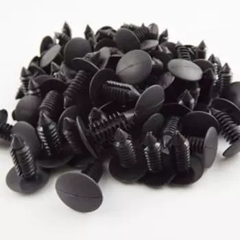 100 шт. 8 мм автомобильный крепеж, подходящее отверстие, нейлоновые автомобильные зажимы, фиксатор крыла, бампера, щитка, пластиковая заклепка для GM Ford Chrysler