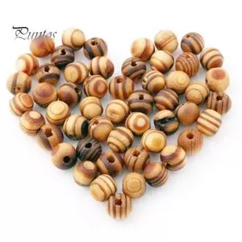 100 шт. 8 мм деревянные бусины для самостоятельного изготовления ювелирных изделий, ожерелья, серег, браслетов