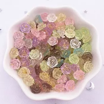 100 шт. 8 мм из смолы, золотая фольга, роза с плоской задней частью, цветок со стразами, драгоценные камни, скрапбукинг, свадебные украшения, аппликация, поделки, сделай сам, дизайн ногтей