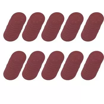 100 шт. 8 отверстий 5 круглые полировальные наждачные диски шлифовальные листы зернистость 60/80/100/120/240