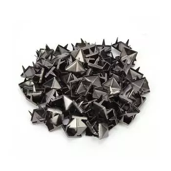 100 шт 9 мм латунные медные квадратные заклепки для одежды, обуви, сумок, аксессуаров для украшения кожи, пистолета