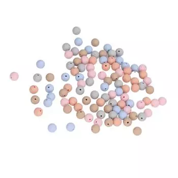 100 шт. 9 мм силиконовые бусины DIY круглые многоцветные силиконовые бусины для ожерелий детские игрушки