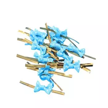 100 шт. ABS свадебная вечеринка Essential золотая проволочная бабочка 100 шт. застежка для конфетных пакетов металлизированные завязки