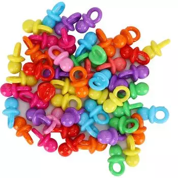 100 шт. акриловая соска, украшение для дня рождения, крещения ребенка, успокаивающие мини-цветные игрушки разноцветный