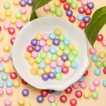 100 шт. акриловые бусины из сосны ручной работы модный узор в виде звезды 7 мм DIY ювелирные изделия браслет из бисера ожерелье