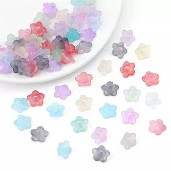 100 шт. акриловые бусины-колокольчики, градиент AB, красочные, очаровательные, труба, цветок, кулон для самостоятельного изготовления ювелирных изделий, серьги, аксессуары серый
