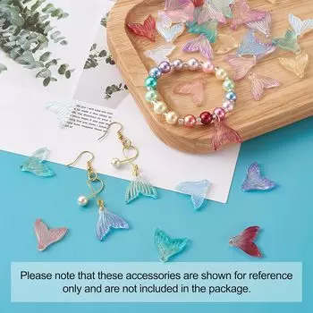 100 шт. акриловые прозрачные цветные бусины с рыбьим хвостом, модное ожерелье, браслет из бисера, материал для женщин и девочек, украшения своими руками, подарки 100Pcs 20*19.4mm синий