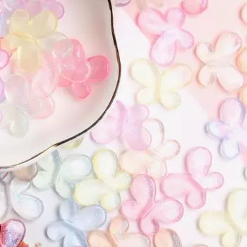 100 шт. акриловые прозрачные сверкающие ювелирные аксессуары, материалы, бусины, модное изготовление DIY ожерелье, серьги-бабочки 100Pcs разноцветный