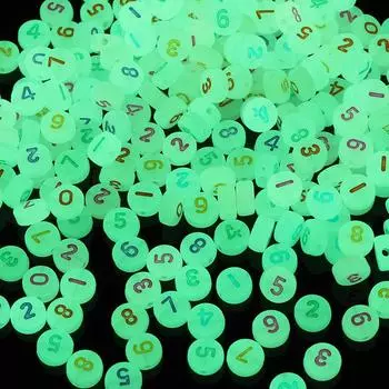 100 шт. акриловые светящиеся буквы и цифры, свободные бусины, аксессуары для ювелирных изделий своими руками as the picture