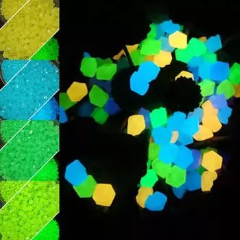 100 шт. Аквариумный камень, экологически чистый, красивый, портативный, светящийся в темном ромбе, светящаяся каменная рыба разноцветный