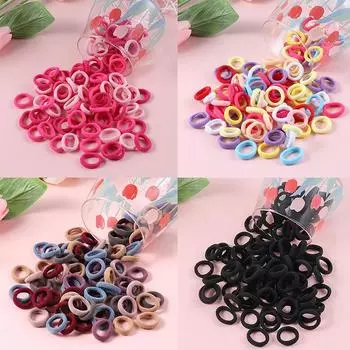100 шт., эластичная резинка для волос для девочек, детские милые нейлоновые резинки для волос, аксессуары для волос, подарок