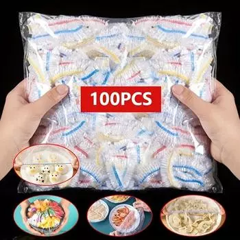 100 шт. эластичный защитный чехол для пищевой миски, многоразовый, растягивающийся чехол для еды, подходящий для разных размеров мисок, тарелок, кухонных принадлежностей
