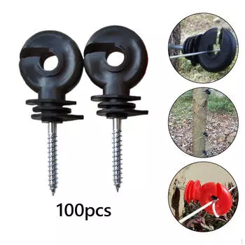 100 шт. электрических изоляторов для забора для сада и фермы чёрный