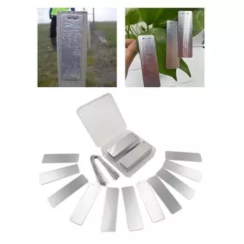 100 шт. алюминиевые этикетки для растений, двухсторонние, для письма на металлических этикетках для растений, этикетки для деревьев, сплошные штампованные этикетки для маркировки деревьев светло-серый
