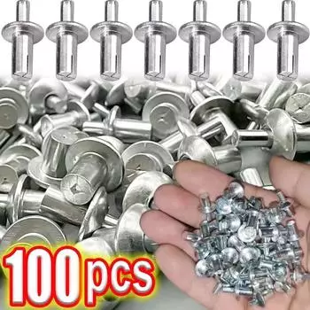 100 шт алюминиевый сплав заклепки молоток привод заклепки ударного типа небольшой саморез расширение винты крепеж 7mm-10pcs