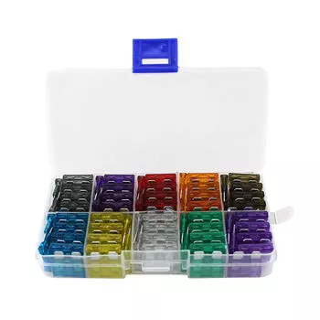 100 шт. Ассортимент автомобильных предохранителей среднего размера со стандартными лезвиями 2A 3A 5A 7,5A 10A 15A 20A 25A 30A 35A для автомобиля