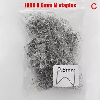 100 шт. автомобильные пластиковые ремонтные сварочные гвозди стандартные предварительно нарезанные волновые скобы Bump C:100 0.6mm M staples