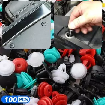 100 шт. автомобильные зажимы крепежные винты бампер внутреннее украшение авто пластик случайное смешивание универсальный пластик 100pcs