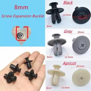 100 шт. автомобильный бампер крепеж 8 мм отверстие заклепка фиксатор толкатель крышка двигателя автомобильная дверь обивка панель клипсы крепеж детали для технического обслуживания автомобиля чёрный