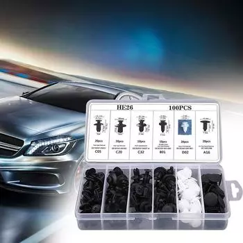100 шт. Автомобильный крепежный зажим для крыла автомобиля, фиксатор, штифт, заклепка, бампер для дверной обшивки, фиксатор панели, автомобильные зажимы