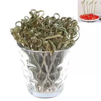 100 шт. бамбуковые шпажки-узлы для коктейлей для закусок и сэндвичей на коктейльной вечеринке 1(10.5CM)