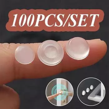 100 шт. бамперы для дверей шкафа, самоклеящиеся силиконовые ограничители для дверей, мебельные накладки, резиновый демпфер белый