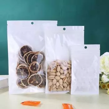 100 шт. белая перламутровая пленка Инь Ян самозапечатывающийся мешок прозрачный утолщенный с отверстием упаковочная сумка чехол для телефона герметичная сумка 6x10cm