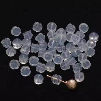 100 шт. берушей Hamburg, силиконовые прозрачные нескользящие и антиаллергические беруши, беруши-гвоздики, аксессуары для сережек ручной работы, беруши-гвоздики.