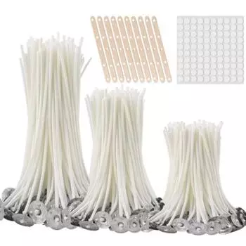 100 шт. бездымные фитили для свечей 2,5-20 см, предварительно вощеные фитили из хлопкового сердечника с металлическими вкладышами, инструменты для изготовления свечей своими руками ручной работы 8mm 100pcs