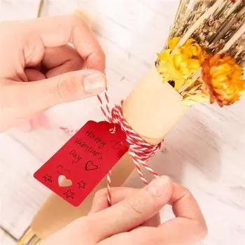 100 шт. Бирки для подарков на День святого Валентина Бирки в форме сердца Бирки из крафт-бумаги с 300-футовой веревкой для Дня святого Валентина День матери Свадебная вечеринка One Size