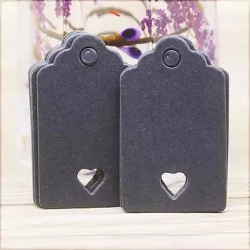 100 шт. бирки из крафт-бумаги, ручная работа с любовью, бирки для одежды, бирки для конфет/подарков/печенья, этикетки для упаковки, карточки чёрный