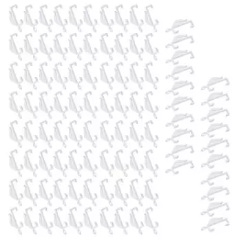 100 шт. Боковые направляющие для штор, ролики для плавного движения штор, шкивы для карнизов для гостиной и спальни, ползунки, крючок белый